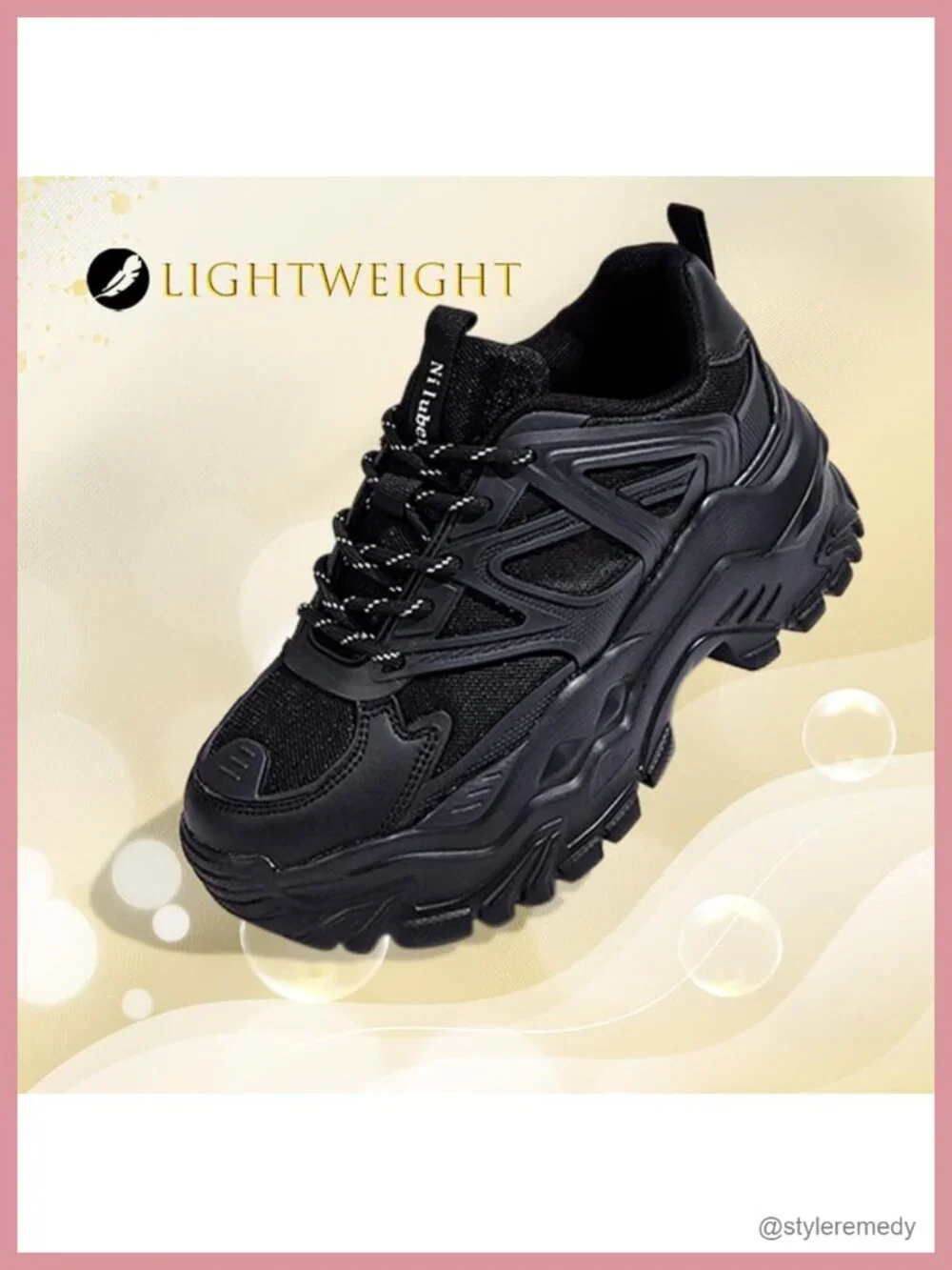 Chunky Platform Sneakers Women Lace Up Walking Shoes Comfortable Casual Tennis